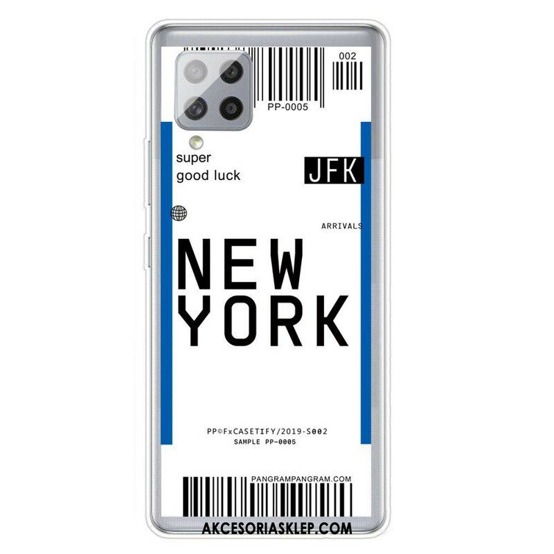 Etui do Samsung Galaxy A42 5G Karta Pokładowa Do Nowego Jorku