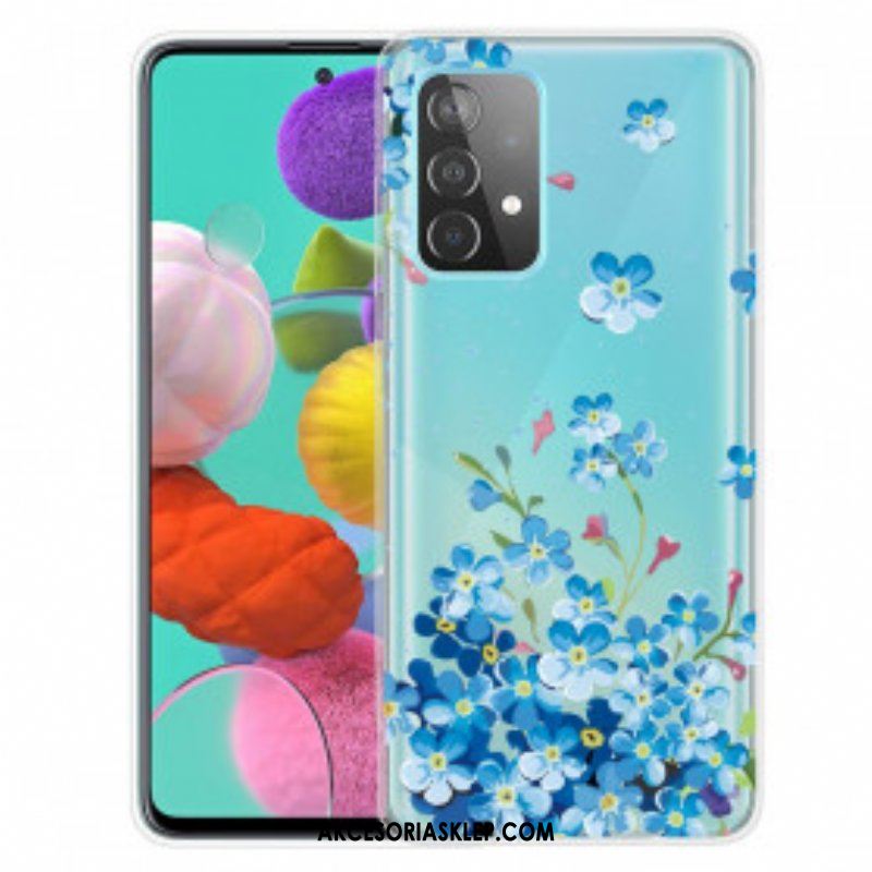 Etui do Samsung Galaxy A52 4G / A52 5G / A52s 5G Niebieskie Kwiaty