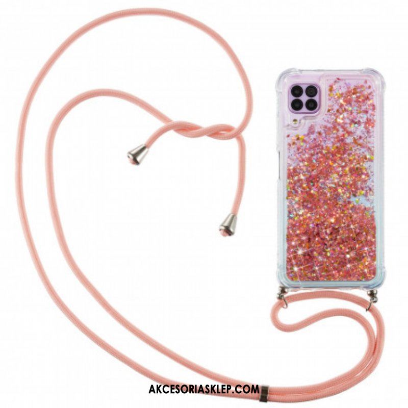 Etui do Samsung Galaxy M12 / A12 Cekiny Ze Sznurkiem