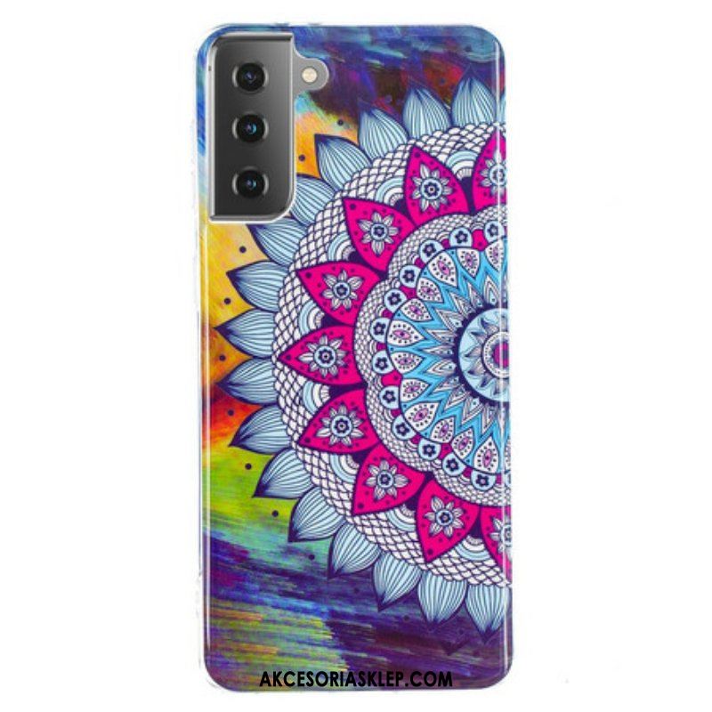 Etui do Samsung Galaxy S21 5G Fluorescencyjna Kolorowa Mandala