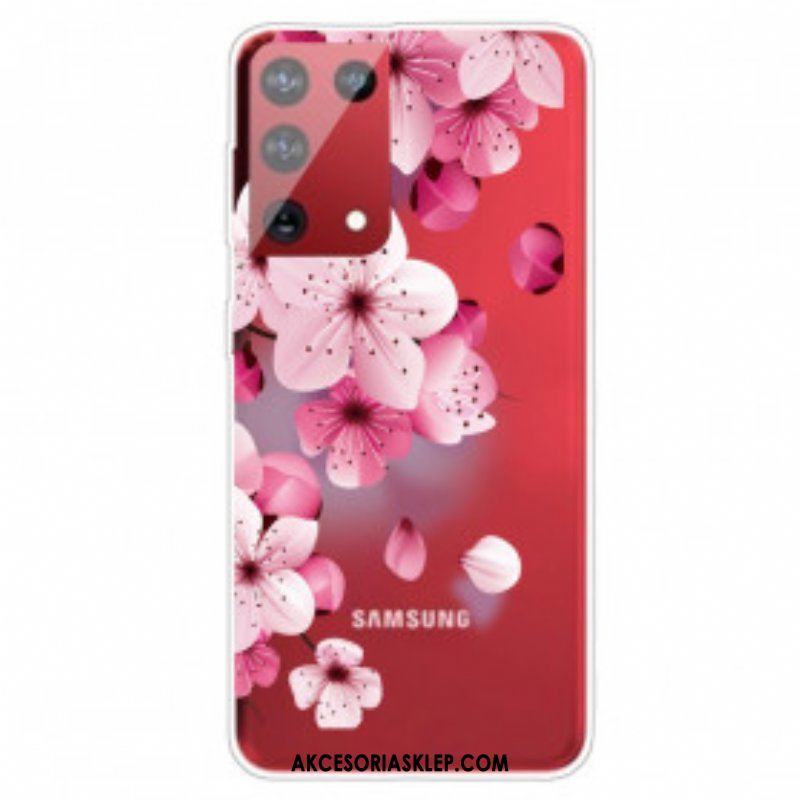 Etui do Samsung Galaxy S21 Ultra 5G Małe Różowe Kwiaty