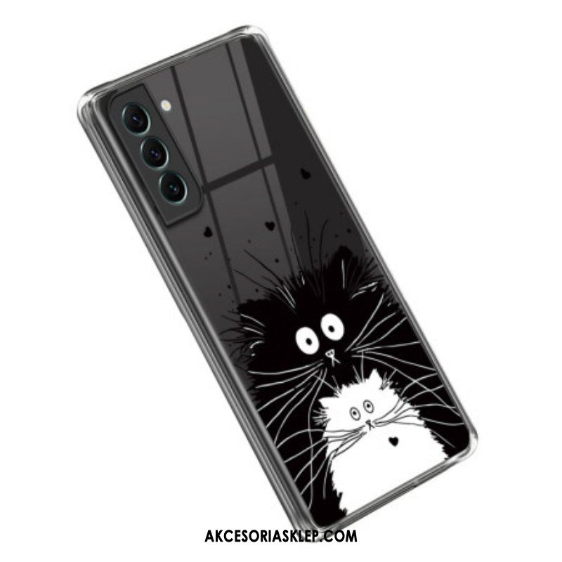 Etui do Samsung Galaxy S23 5G Przezroczysty Biały Kot Czarny Kot