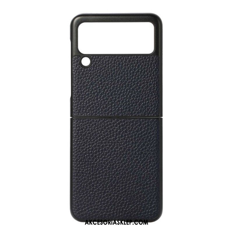 Etui do Samsung Galaxy Z Flip 3 5G Etui Folio Oryginalna Skóra W Kolorze Liczi