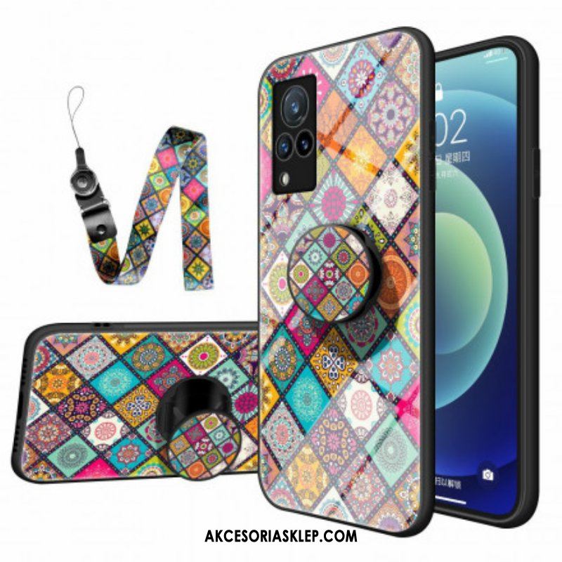 Etui do Vivo V21 5G Patchworkowy Uchwyt Magnetyczny