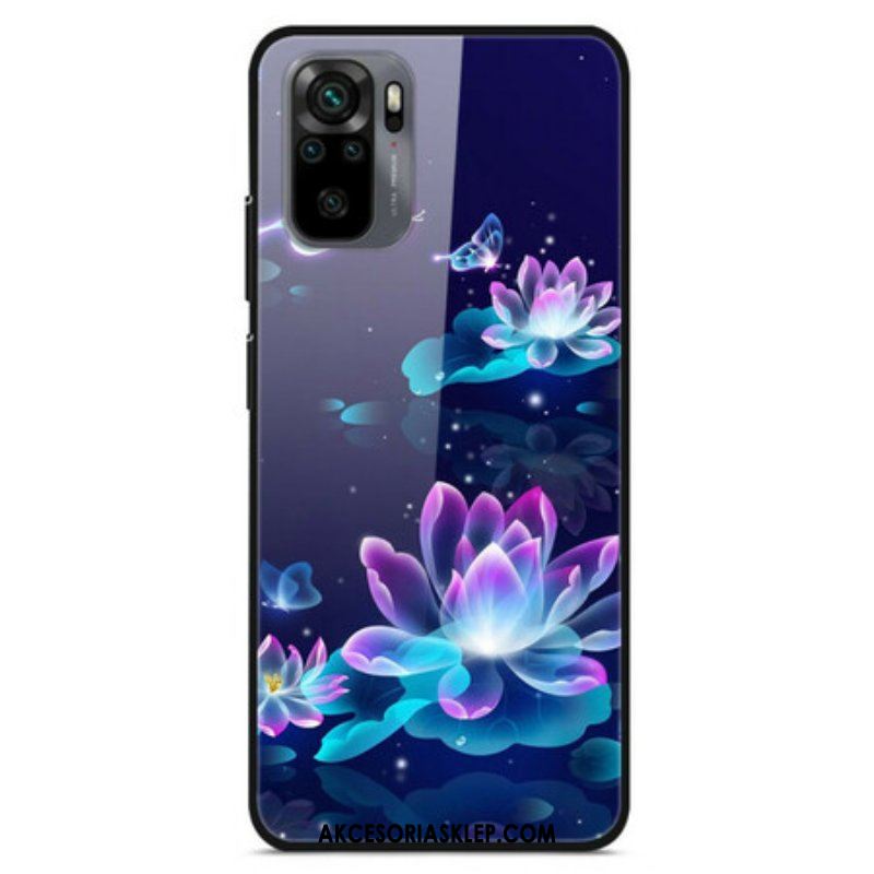 Etui do Xiaomi Redmi Note 10 / 10S Lilie Wodne Ze Szkła Hartowanego