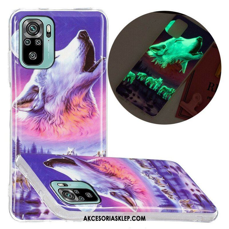 Etui do Xiaomi Redmi Note 10 / 10S Seria Fluorescencyjnych Wilków