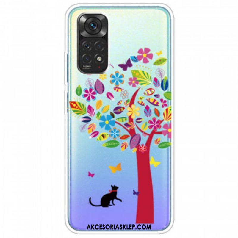 Etui do Xiaomi Redmi Note 11 / 11S Kot Pod Kolorowym Drzewem