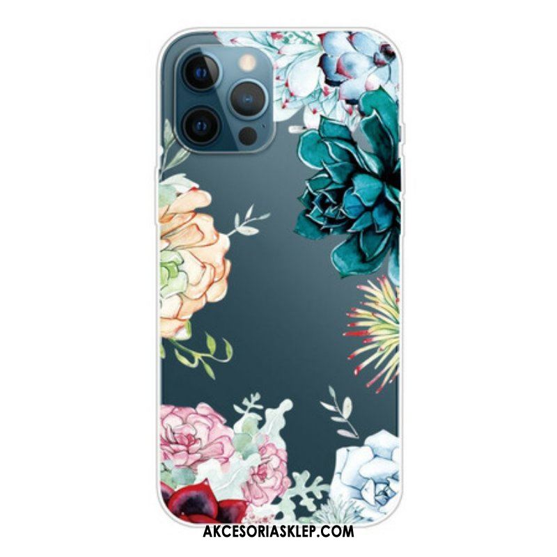 Etui do iPhone 13 Pro Akwarela Kwiaty Top