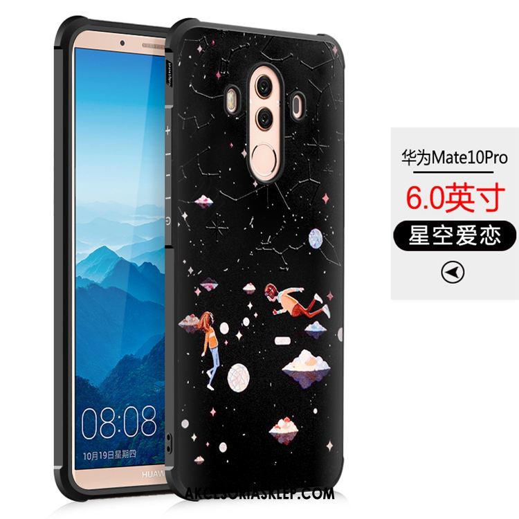 Futerał Huawei Mate 10 Pro Miękki Telefon Komórkowy Czarny Relief Etui Tanie