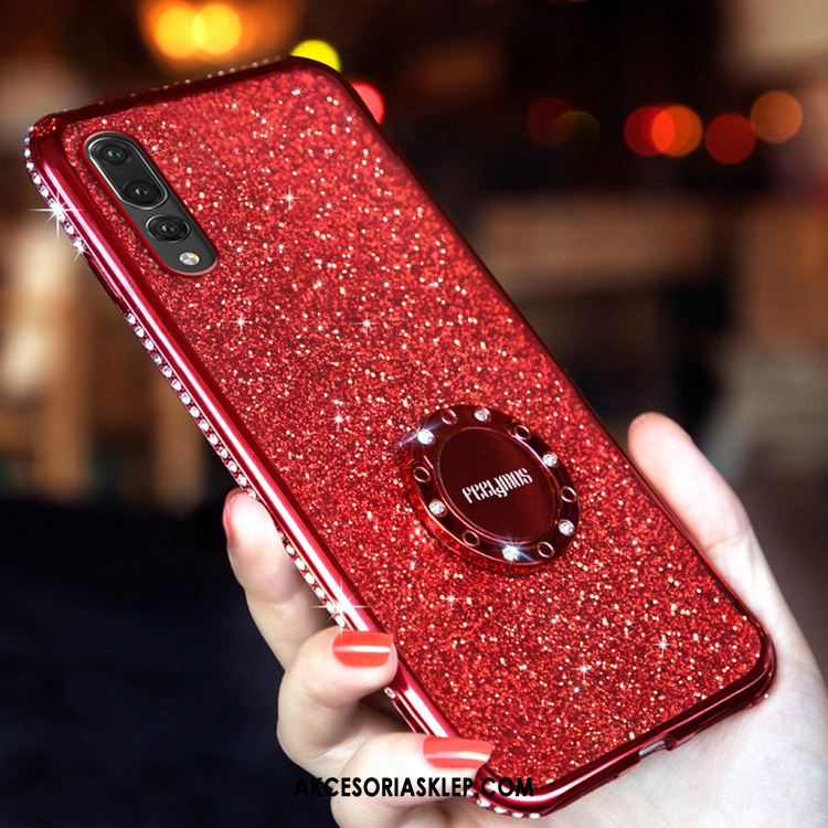 Futerał Huawei P20 Pro Miękki Rhinestone Proszek Czerwony Telefon Komórkowy Pokrowce Sklep