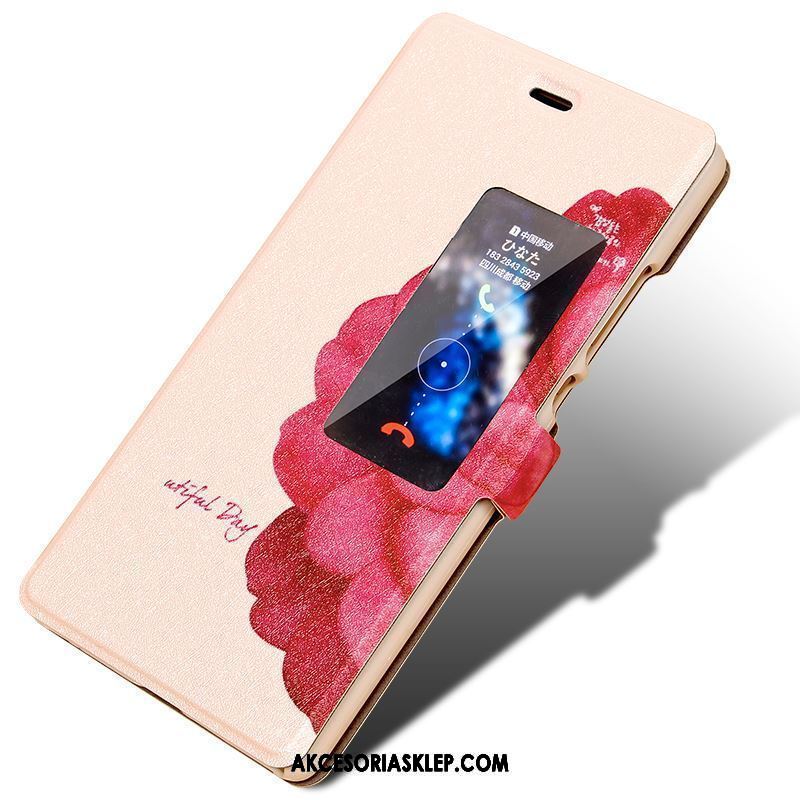Futerał Huawei P8 Wysoki Skórzany Futerał Telefon Komórkowy Kreskówka Czerwony Etui Sprzedam