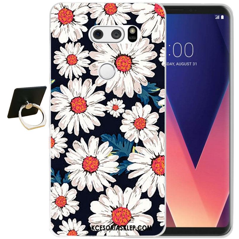 Futerał Lg V30 Czarny Relief Silikonowe Ochraniacz All Inclusive Etui Tanie