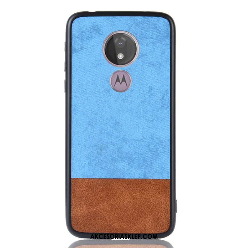 Futerał Moto G7 Power Nubuku All Inclusive Ochraniacz Denim Niebieski Obudowa Tanie