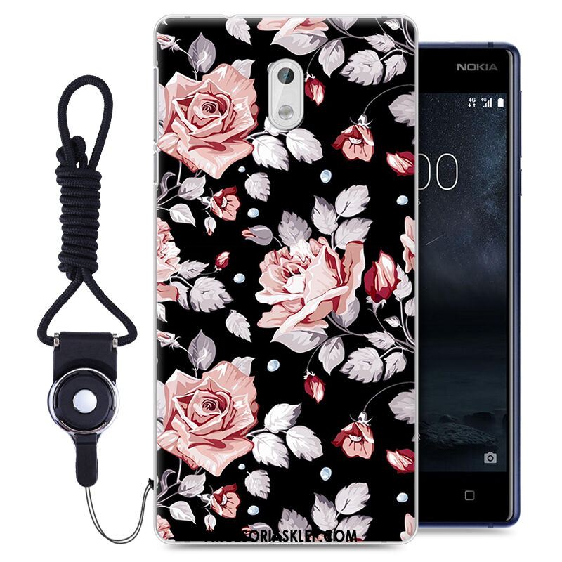 Futerał Nokia 3 Ochraniacz Czarny Miękki Wiszące Ozdoby Anti-fall Etui Tanie