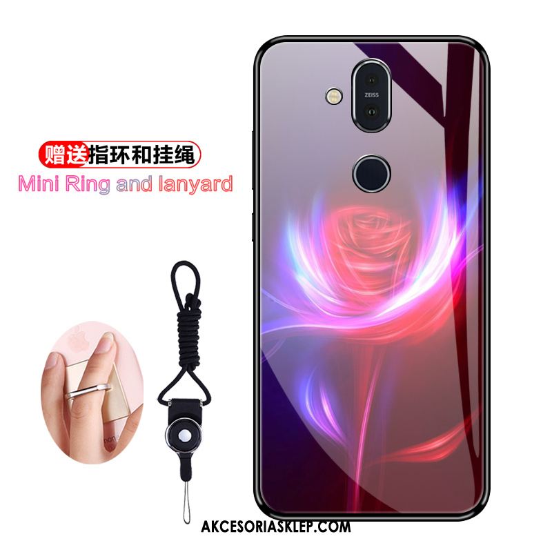 Futerał Nokia 8.1 Różowy Szkło Filmy Ochraniacz Tendencja Pokrowce Tanie