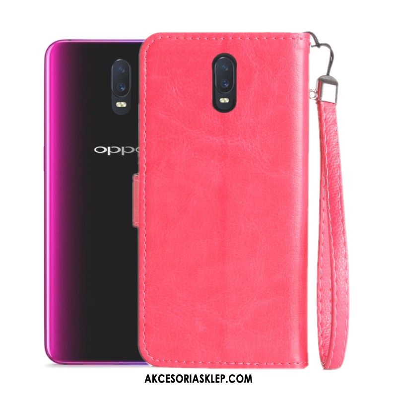 Futerał Oppo R17 Anti-fall Skórzany Futerał Różowe Ochraniacz Miękki Etui Tanie