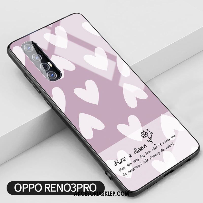 Futerał Oppo Reno 3 Pro Miłość Szkło Anti-fall Silikonowe Świeży Obudowa Sklep