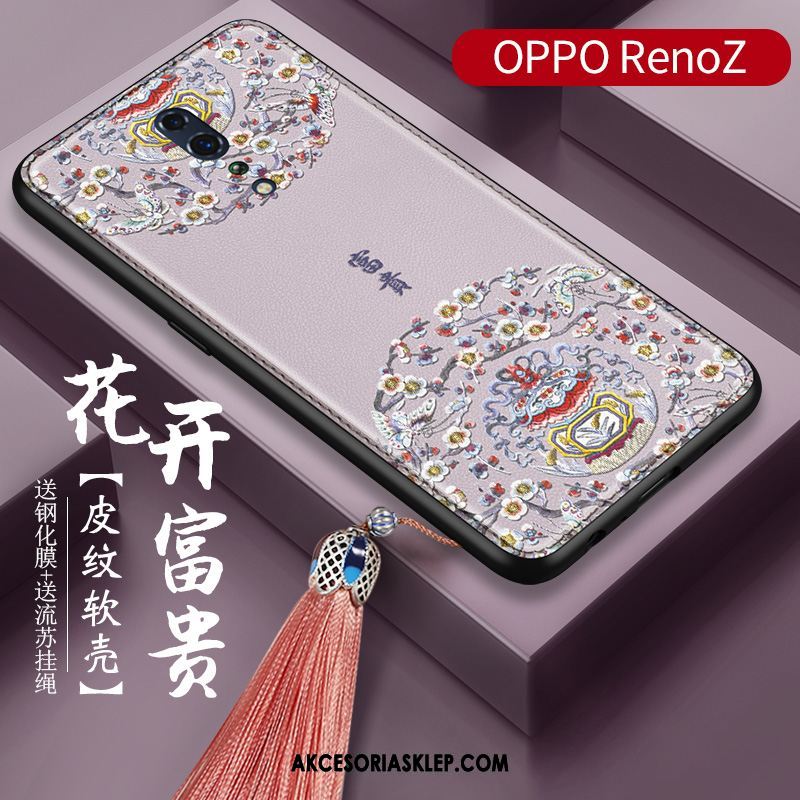 Futerał Oppo Reno Z Czerwony Relief Telefon Komórkowy Pałac Kwiaty Obudowa Sprzedam