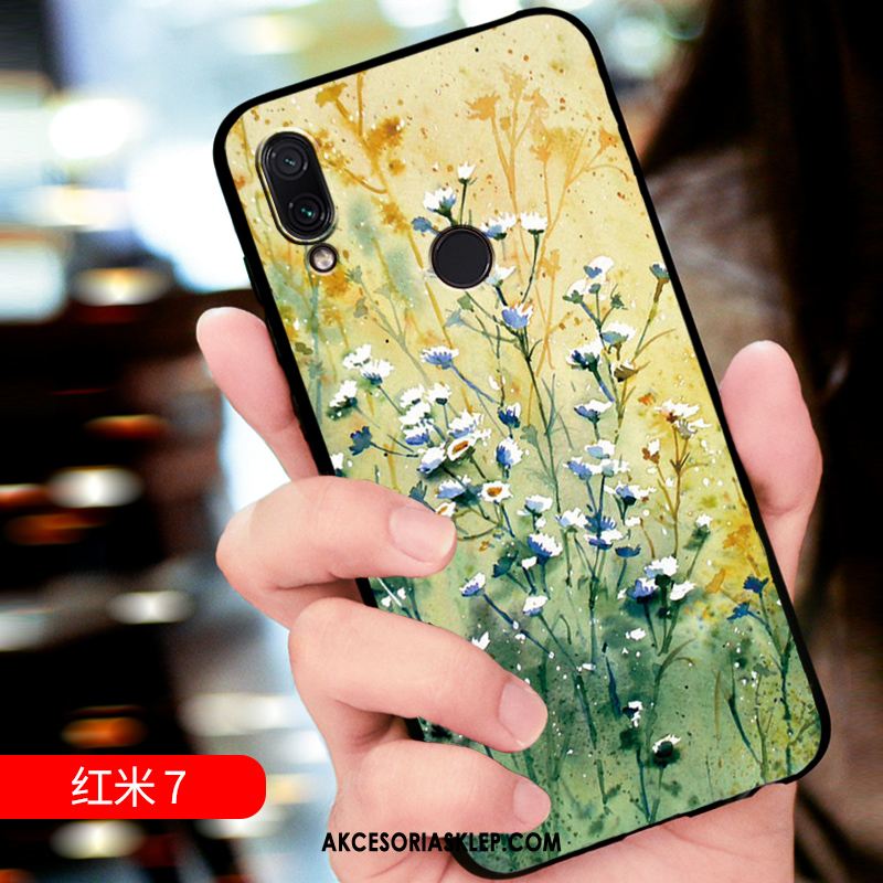 Futerał Redmi 7 Relief Ochraniacz Nubuku Dostosowane Czerwony Obudowa Tanie