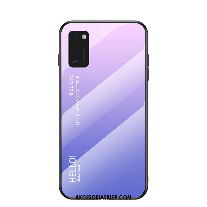 Futerał Samsung Galaxy A41 Nowy Szkło Purpurowy Gradient Kolor Etui Tanie