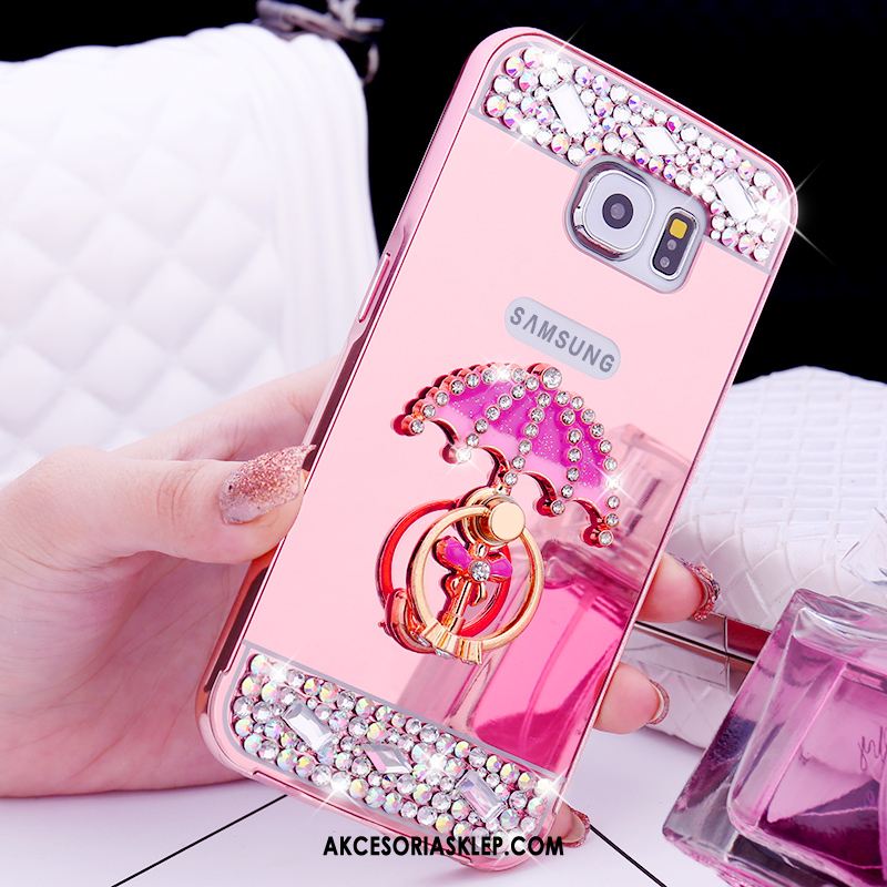 Futerał Samsung Galaxy S6 Różowe Złoto Rhinestone Ochraniacz Metal Gwiazda Etui Sklep