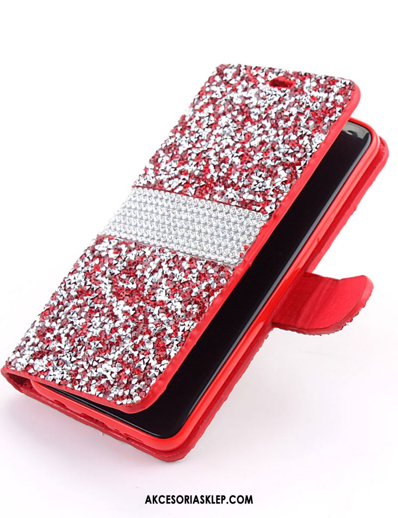 Futerał Samsung Galaxy S9+ Rhinestone Ochraniacz Wzór Czerwony Skórzany Futerał Etui Kup