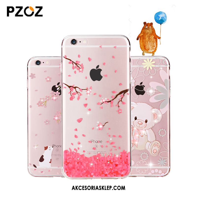 Futerał iPhone 6 / 6s Plus Osobowość Miękki Rhinestone Wiszące Ozdoby Czerwony Netto Etui Tanie