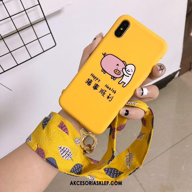 Futerał iPhone Xs Kreatywne Kreskówka Osobowość Żółty Wisząca Szyja Etui Sprzedam