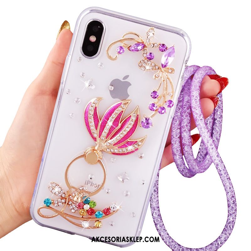 Futerał iPhone Xs Wisząca Szyja Ochraniacz Rhinestone Anti-fall Wspornik Kup