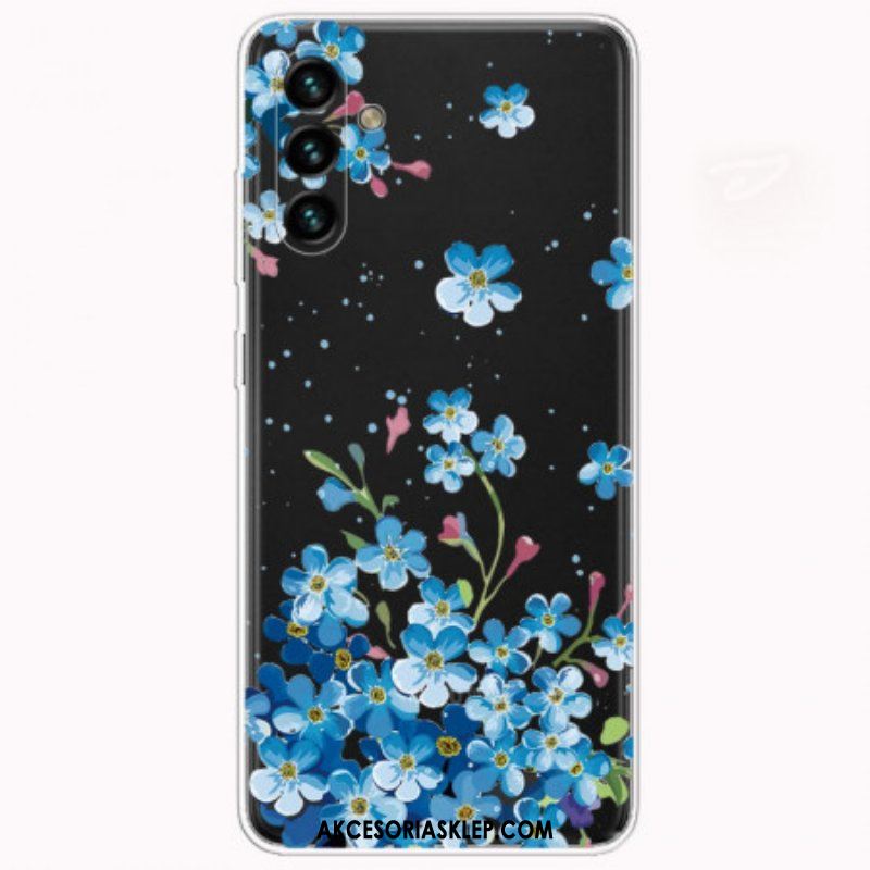 Futerały do Samsung Galaxy A13 5G / A04s Niebieskie Kwiaty