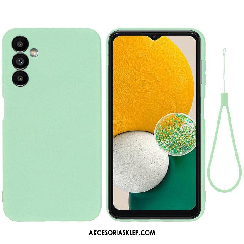 Futerały do Samsung Galaxy A14 / A14 5G z Łańcuch Płynny Silikon W Paski