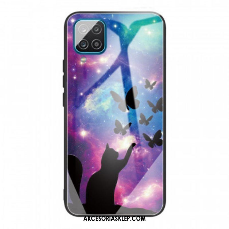 Futerały do Samsung Galaxy M32 Szkło Hartowane Kot I Motyle W Kosmosie