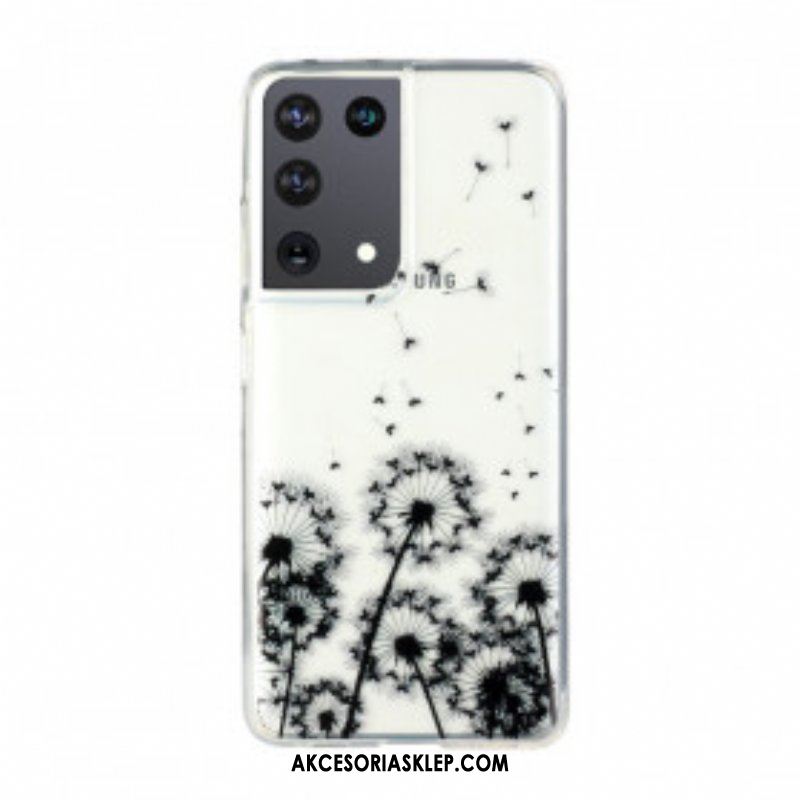 Futerały do Samsung Galaxy S21 Ultra 5G Bezszwowi Czarni Dandelions