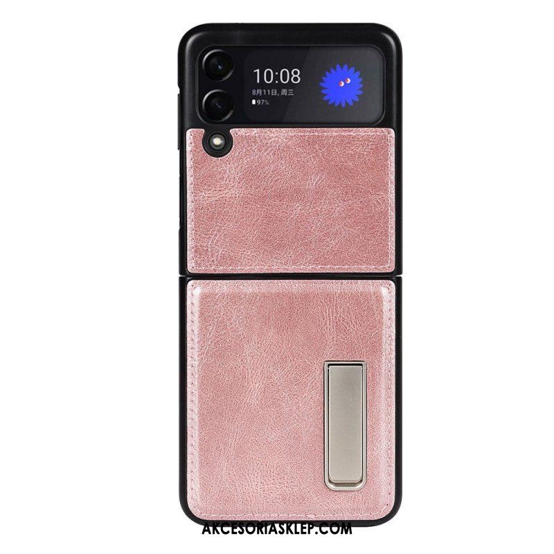 Futerały do Samsung Galaxy Z Flip 3 5G Etui Folio Stylowy Skórzany Stojak