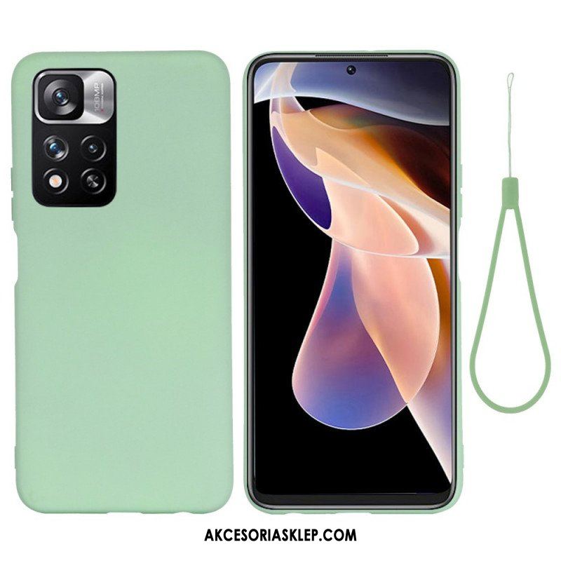 Futerały do Xiaomi Redmi Note 11 Pro Plus 5G Płynny Silikon Ze Smyczą