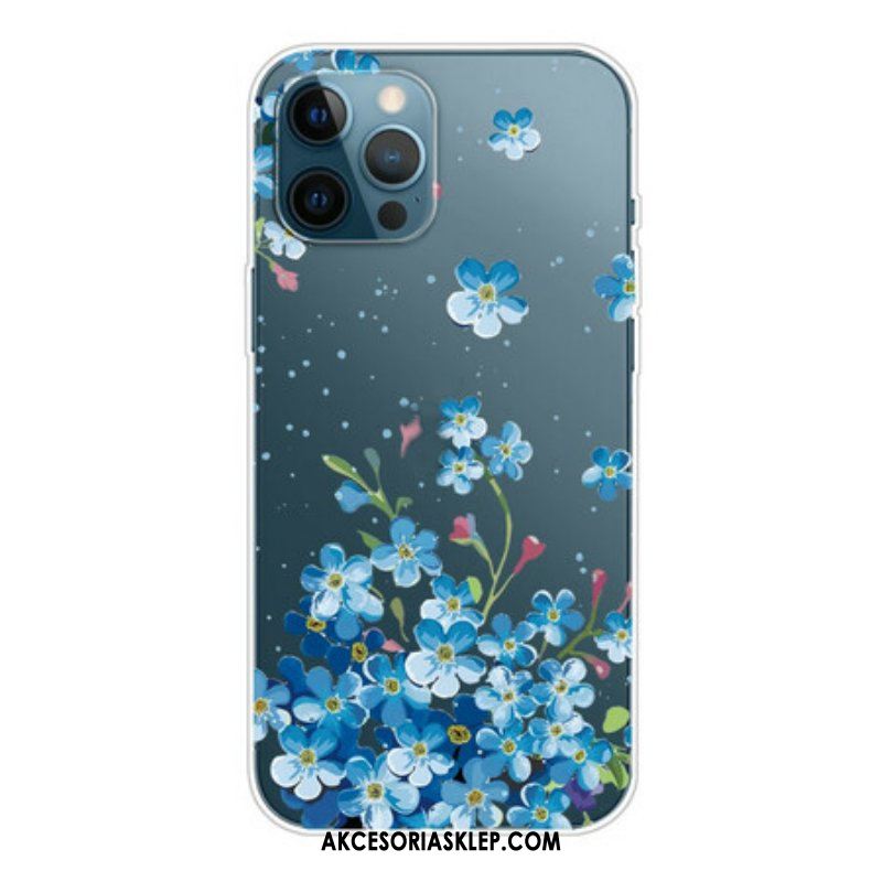Futerały do iPhone 13 Pro Max Bukiet Niebieskich Kwiatów