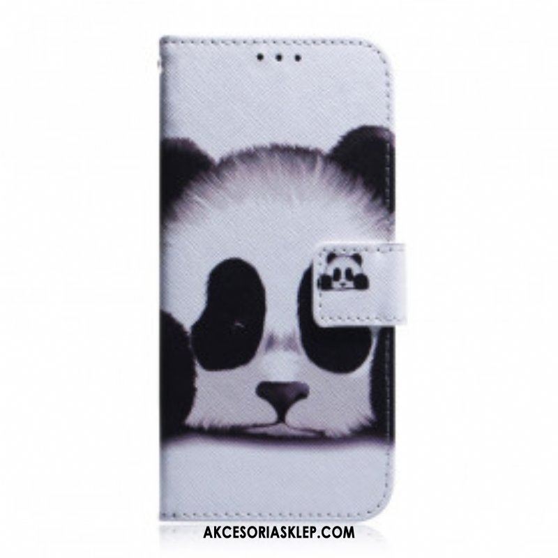 Skórzany Futerał do Motorola Edge 20 Pro Twarz Pandy