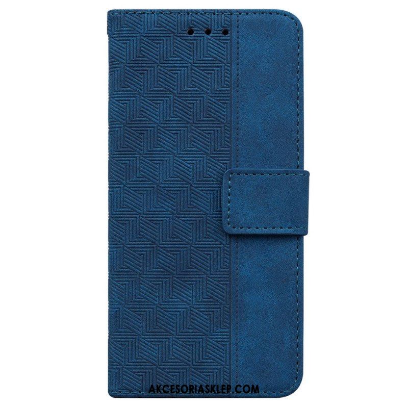 Skórzany Futerał do Xiaomi 13 z Łańcuch Pasiasty Wzór